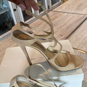 Jimmy Choo patent leather nude lance 41 heel